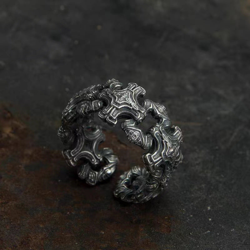 Bague Croix Rétro Polyvalente pour Homme