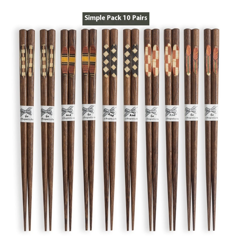 Non-slip Tip Wooden Tableware With Chopsticks For One Person