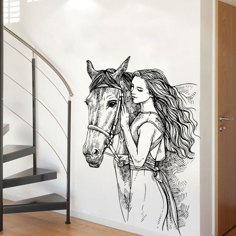 Autocollant Mural Beauté Cheval Familial