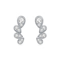 Boucles d’oreilles grimpantes en argent sterling S925 et moissanite, pierres poire, plaqué platine, certificat GRA, coffret cadeau femme
