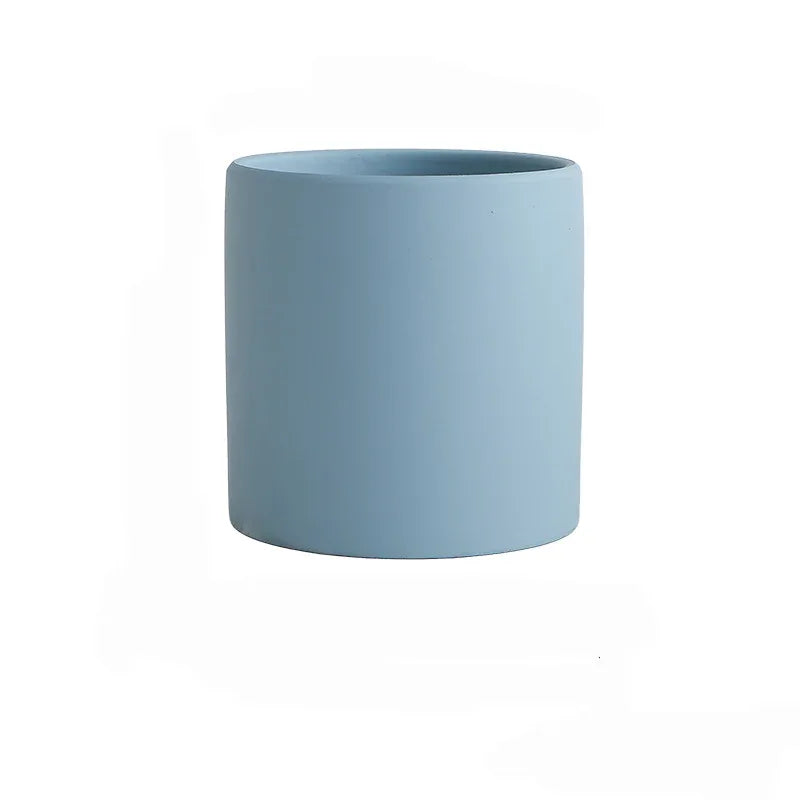 Pot de fleurs en céramique avec tube droit et plateau - IVOIRART.COM