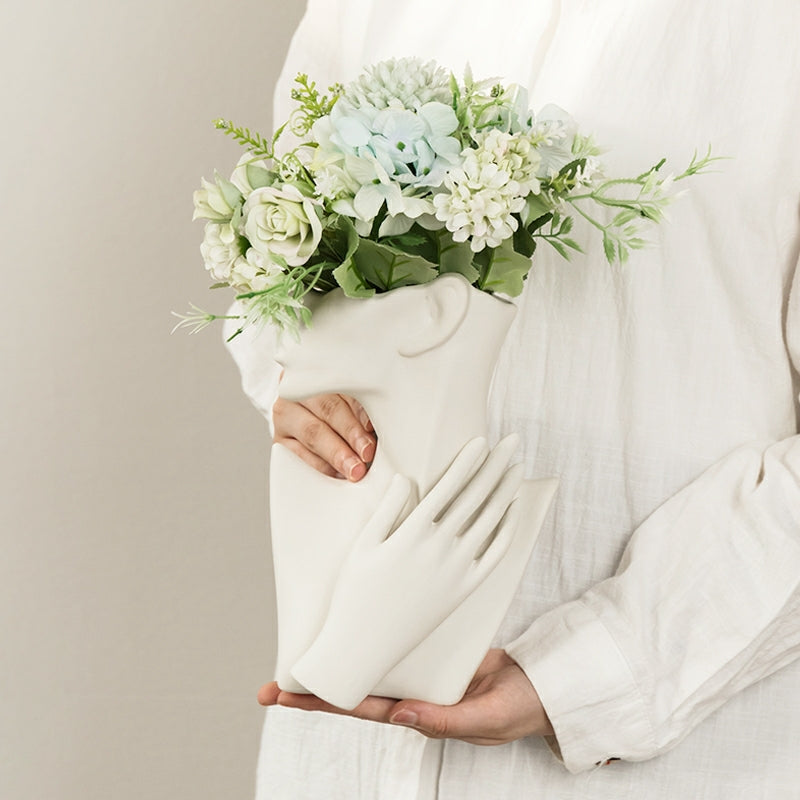 Vase décoratif en céramique pour fleurs séchées de style nordique