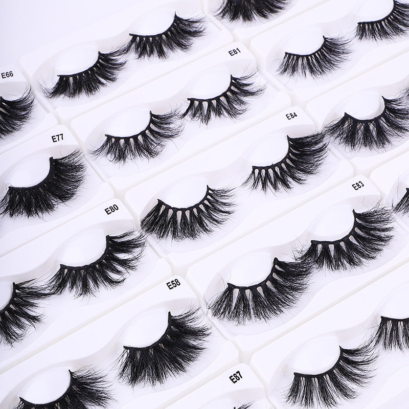 Cils faits main en poils de vison, 15 styles, noir, taille 25 mm pour un regard captivant