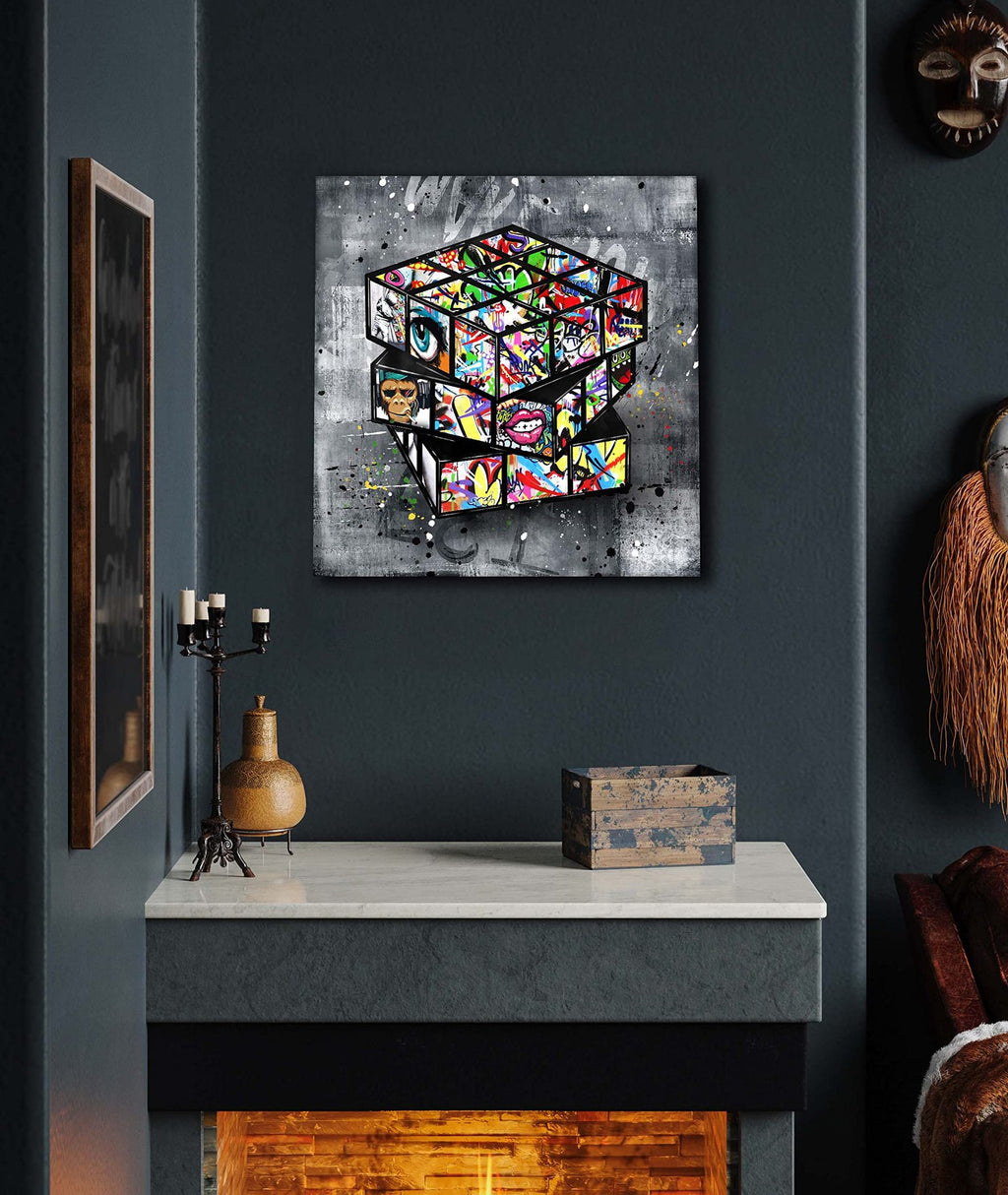 Tableau en toile Rubik's Cube Graffiti Banksy