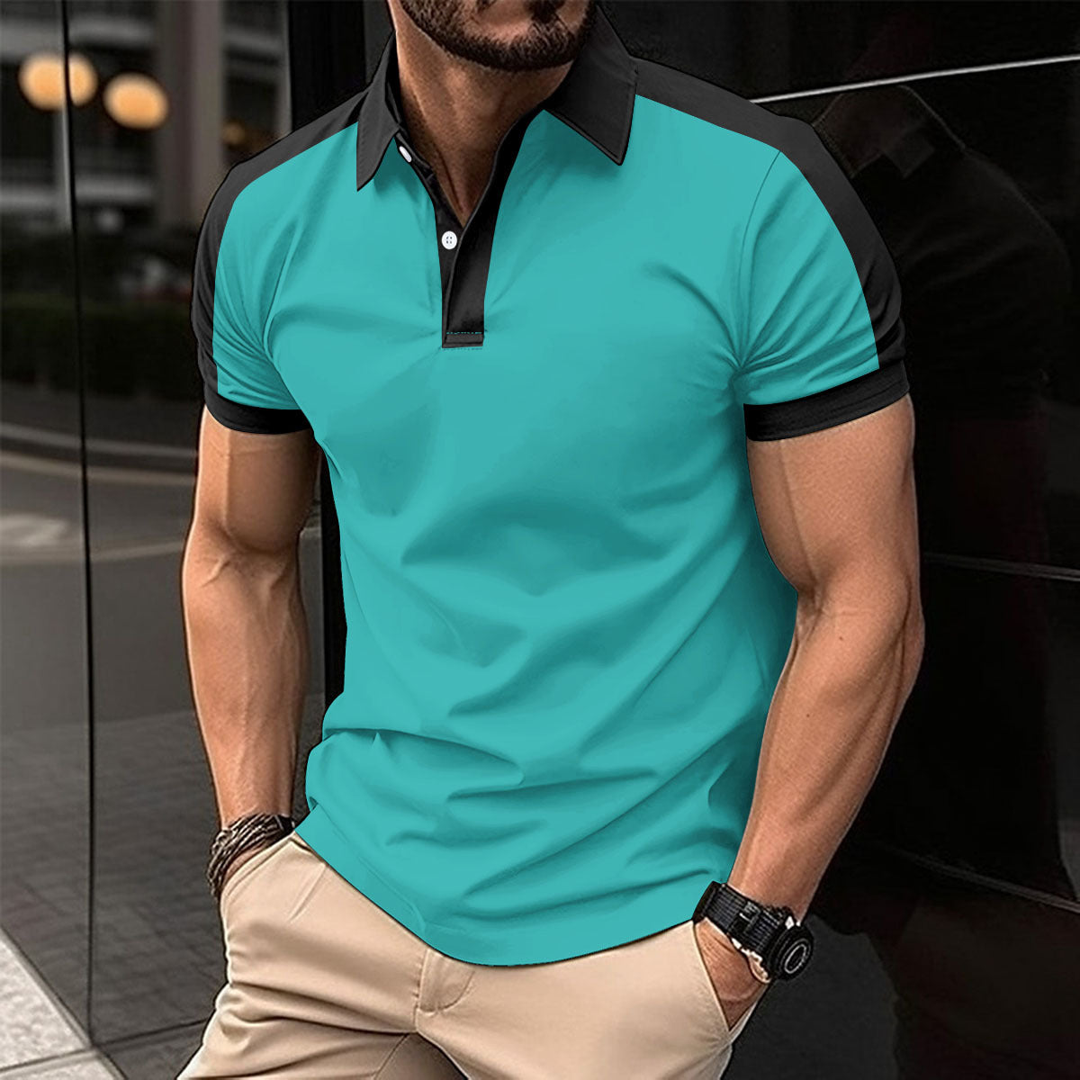 Chemise d'été pour homme à manches courtes, élégante et décontractée pour affaires