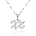 Collier Verseau en argent sterling S925 avec moissanite D couleur VVS1, pendentif plaqué platine 3,8g, bijou astrologie avec certificat GRA, coffret cadeau idéal