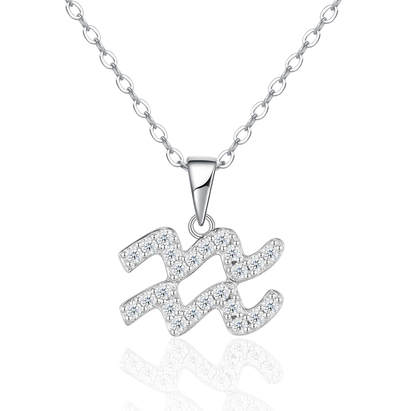 Collier Verseau en argent sterling S925 avec moissanite D couleur VVS1, pendentif plaqué platine 3,8g, bijou astrologie avec certificat GRA, coffret cadeau idéal