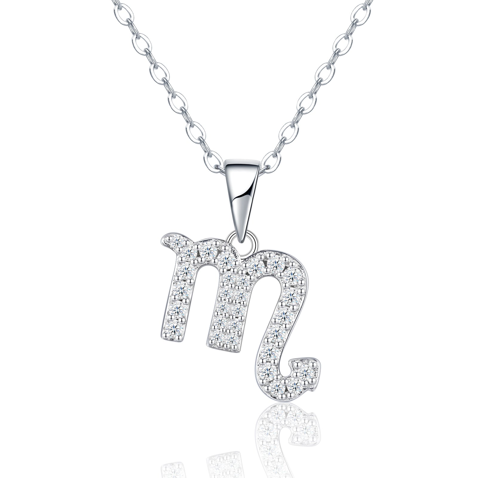 Collier Scorpion en Argent Sterling S925 pour Femme, Moissanite D Couleur VVS1, Pendentif Zodiac, Plaqué Platine 3,4g, Bijoux d'Astrologie avec Certificat GRA