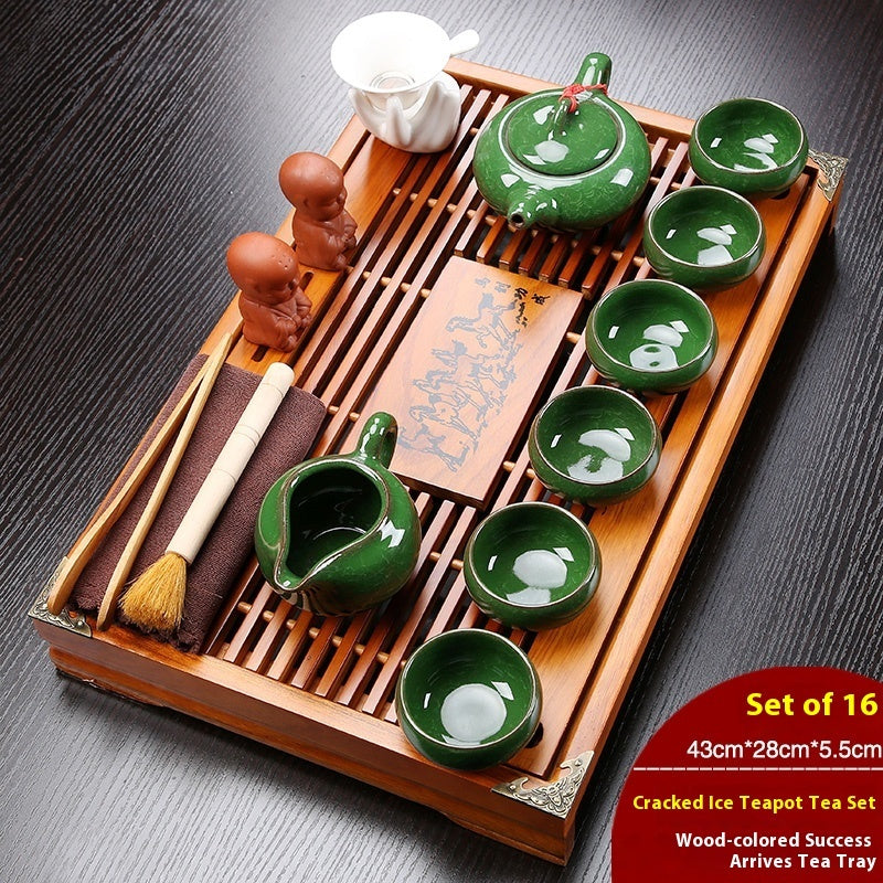 Plateau de salon chinois avec drainage et réservoir d'eau — Plateforme à thé — Service à thé