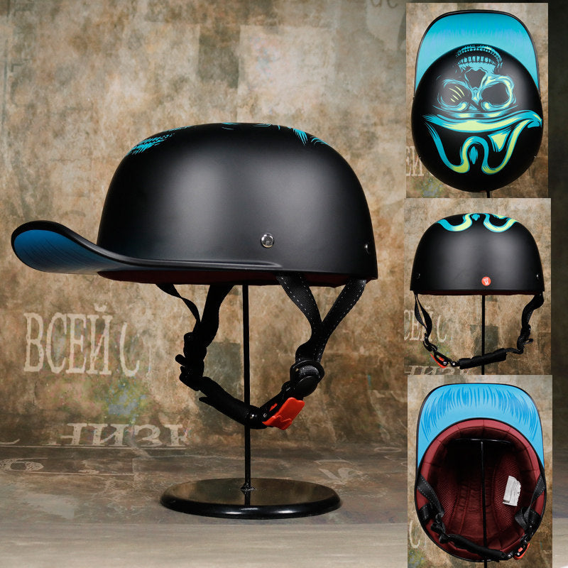Casque Demi-Jet Pour Scooter Style Rétro Motocyclette Avec Design Unique