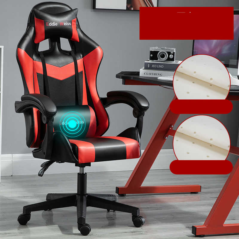 Fauteuil informatique de bureau ergonomique pour gaming avec cuir artificiel et massage USB