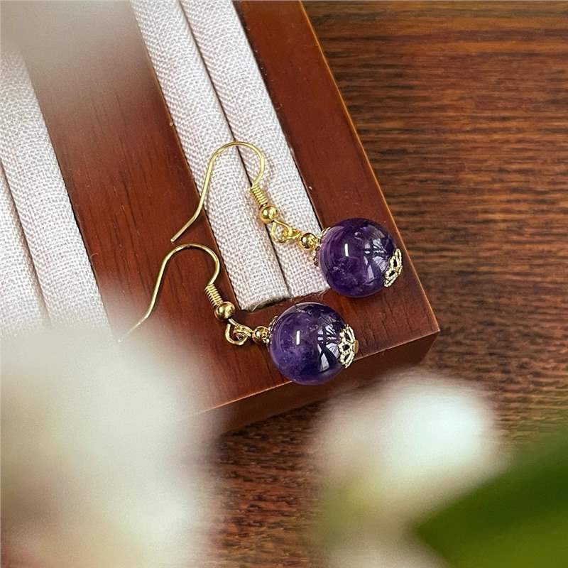 Boucles d'oreilles Améthyste Luxe Léger pour Femmes