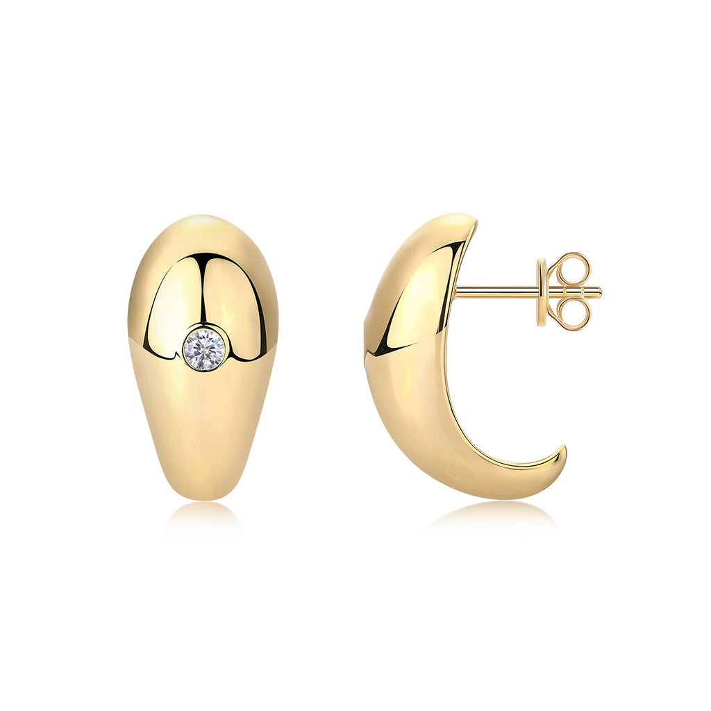 Boucles d'oreilles goutte d'eau en argent sterling S925 0,1 ct Moissanite D VVS1 plaqué or 7 g