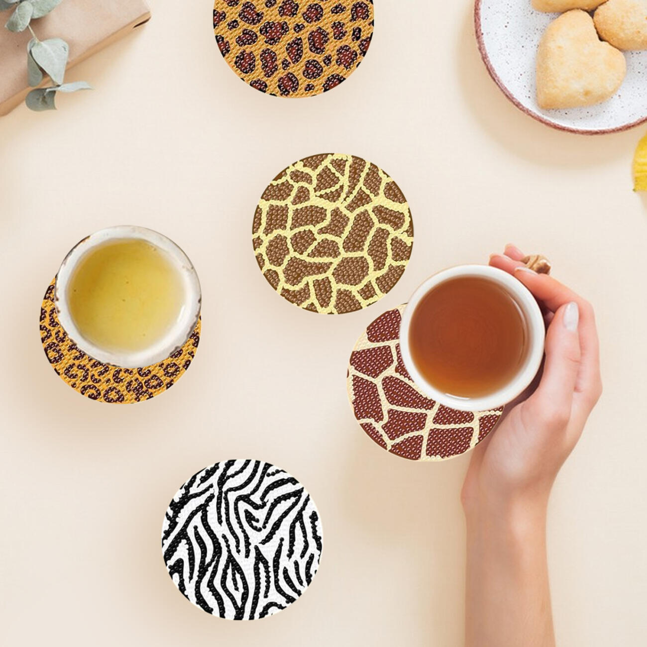 8Pcs Sous-verres en strass Art