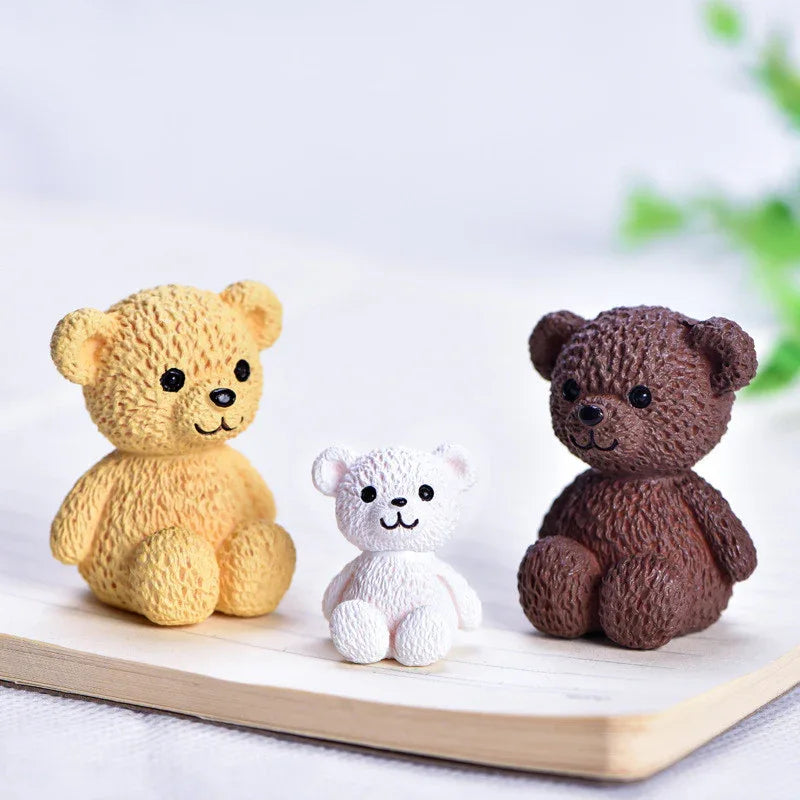 Ornements créatifs en plastique d’animaux mignons de petite taille pour décor