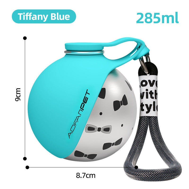 Gourde portable pour chiens en acier inoxydable : eau et nourriture en voyage - IVOIRART.COM