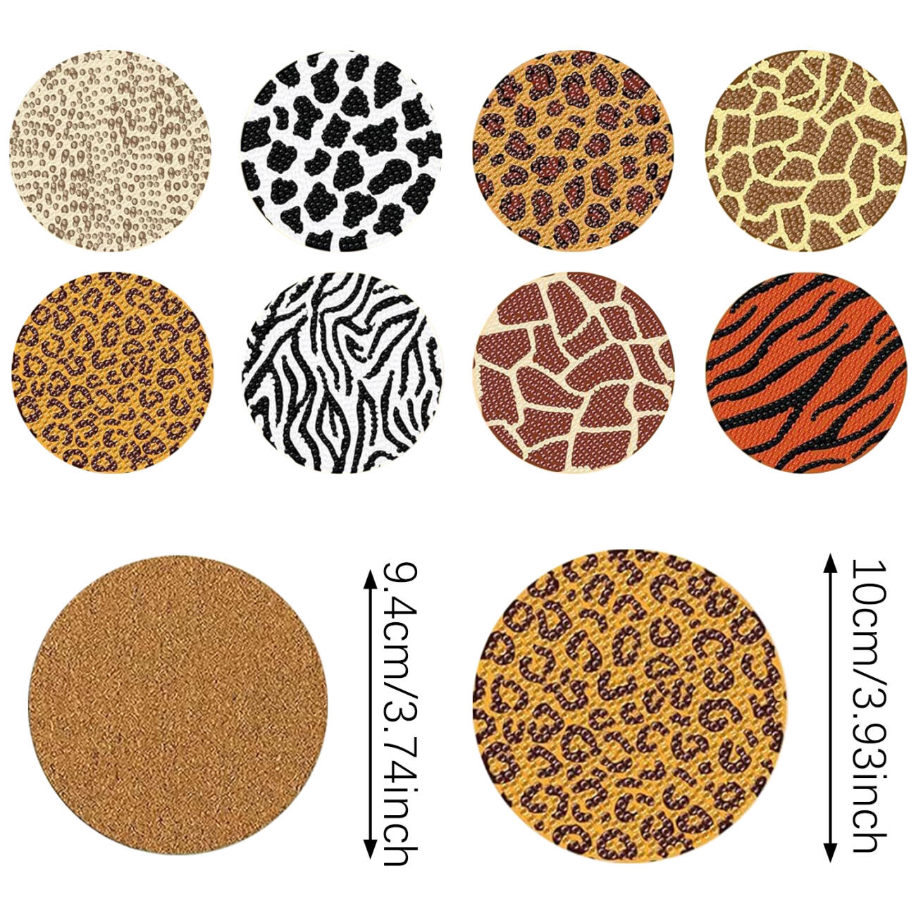 8Pcs Sous-verres en strass Art