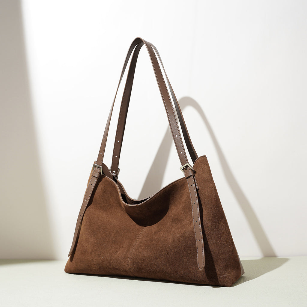 Sac Cabas Femme Grand Volume Effet Daim Suédé Élégant pour Usage Quotidien