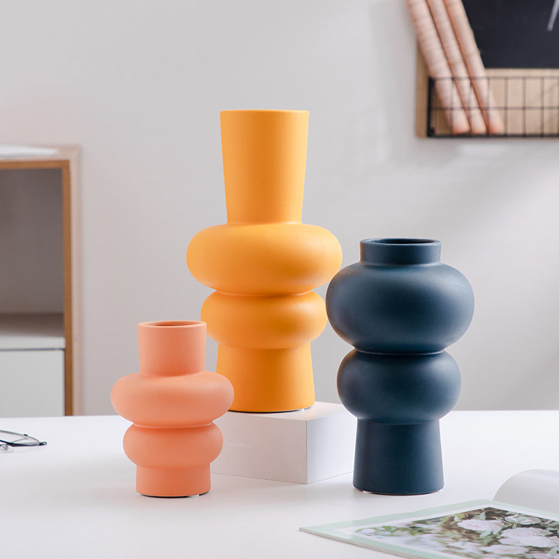Vase en céramique Fleur Nordic Minimaliste Décoration de Salon