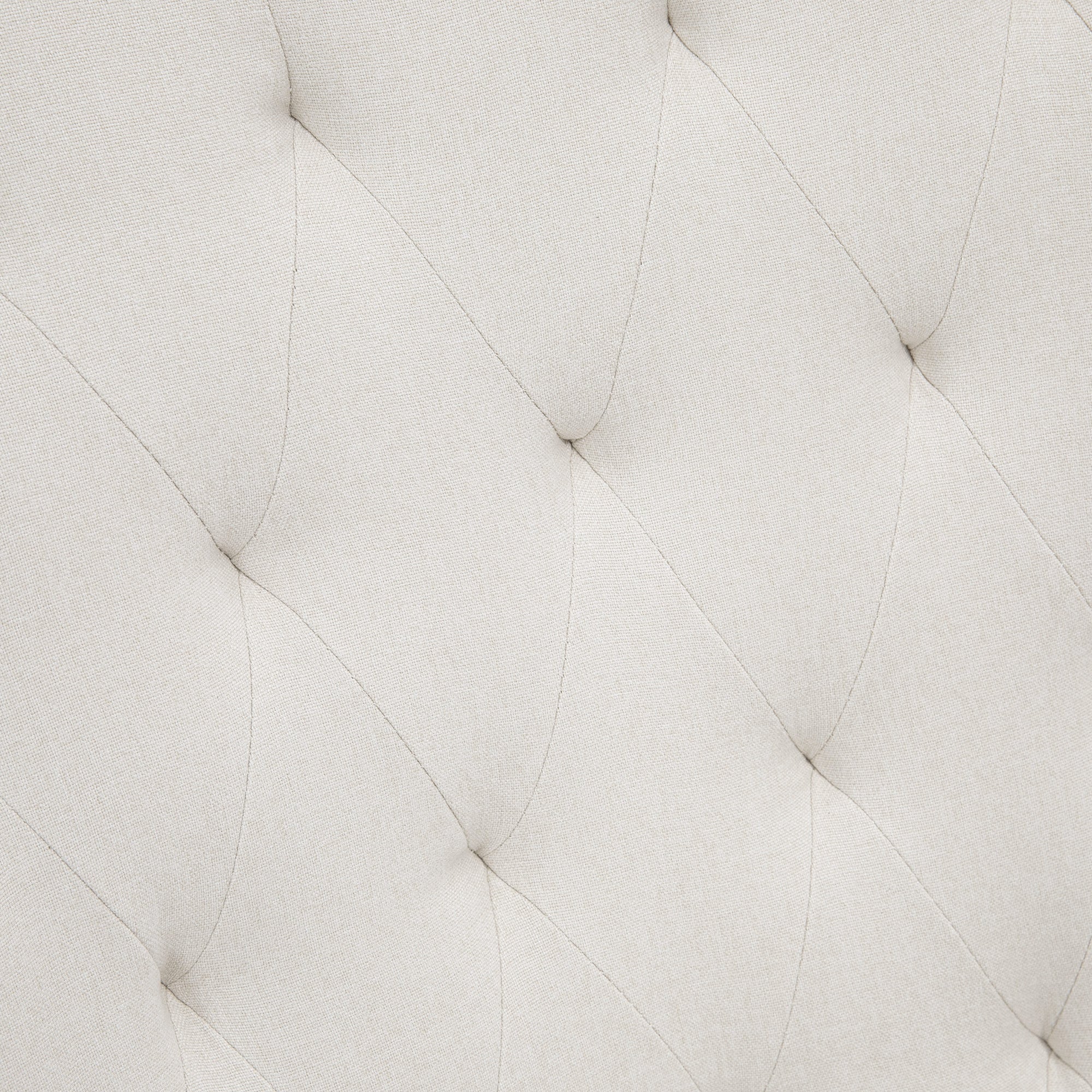 Fauteuil à bascule en tissu style milieu du siècle, fauteuil convertible capitonné à oreilles avec siège rembourré, base en bois d’hévéa pour maison, studio, chambre, salon, blanc crème