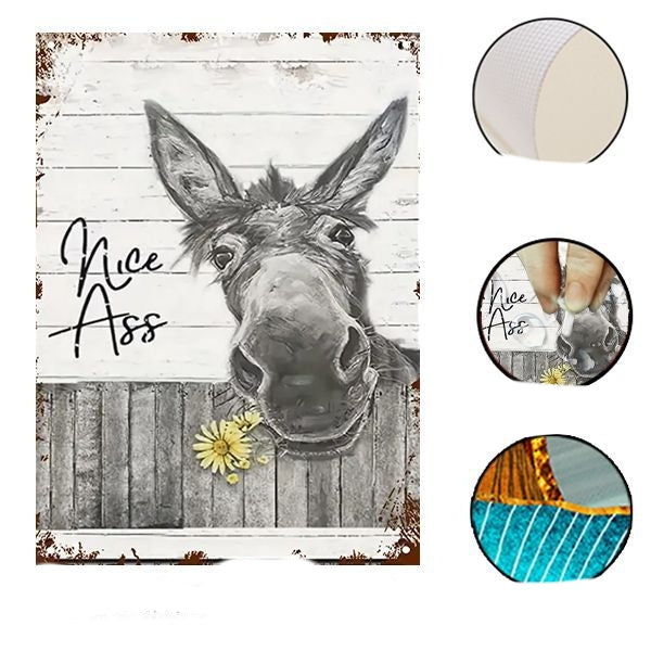 Peinture Suspendue Vintage de Bain de Âne en Toile Sprayée