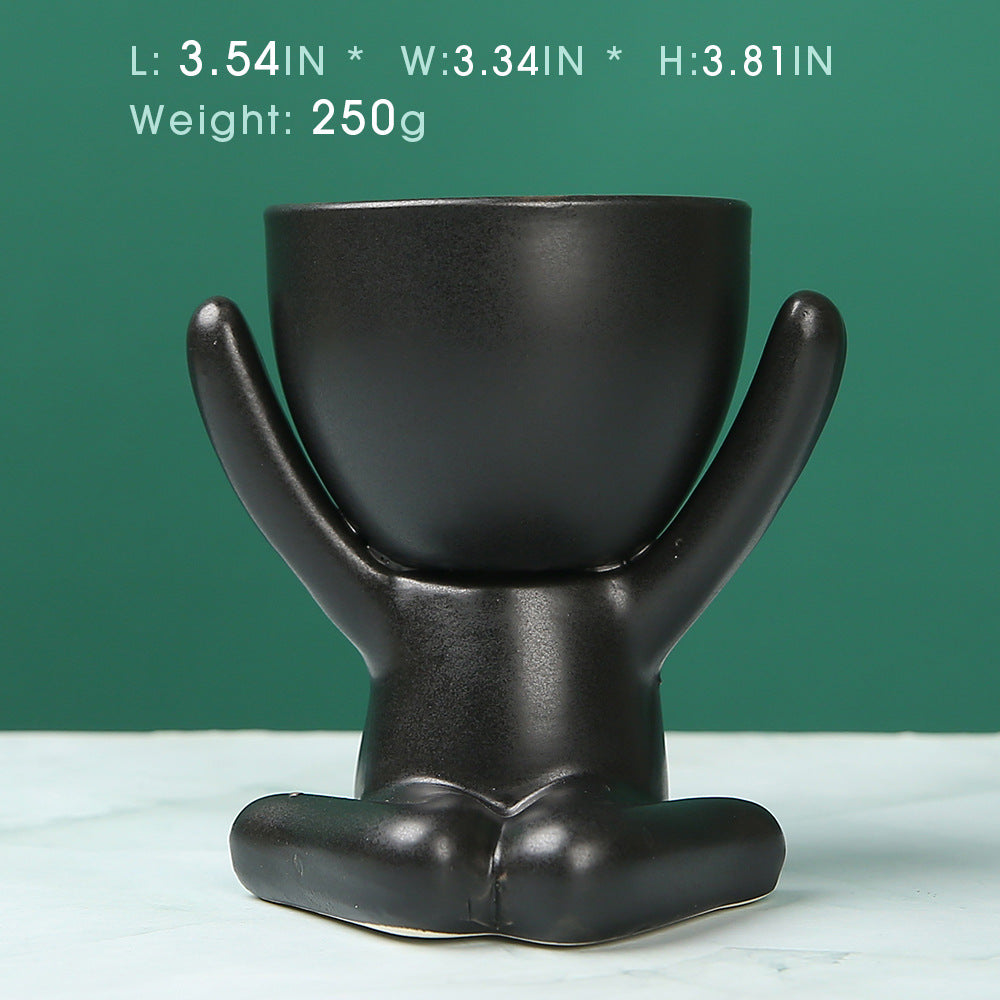 Vase Succulent pour Petites Personnes en Céramique Maison, Art Créatif de Bureau, Décoration d'Artisanat