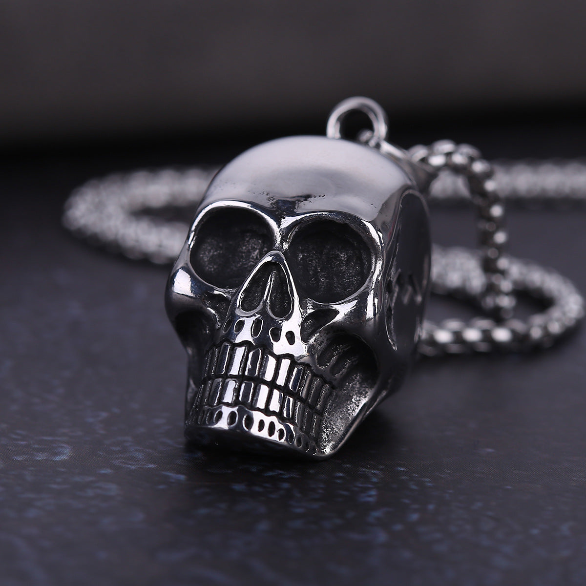 Pendentif Crâne en Acier Titane Exagéré pour Homme – Bijoux Punk
