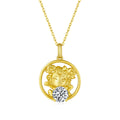 Collier Signe du Zodiaque Chinois Chèvre en Argent Sterling S925 Plaqué Or 1ct Moissanite D VVS1 4,5g Cadeau Benmingnian Certifié GRA Boîte Cadeau