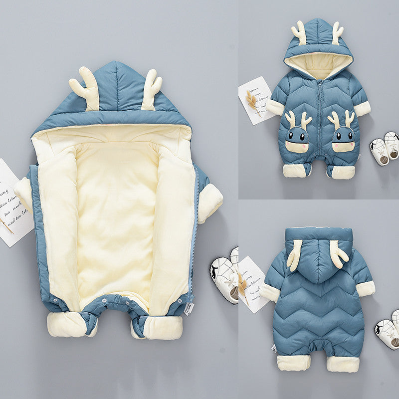 Combinaison hiver épaisse bébé en velours pour garçons et filles 0-3 ans 80 cm