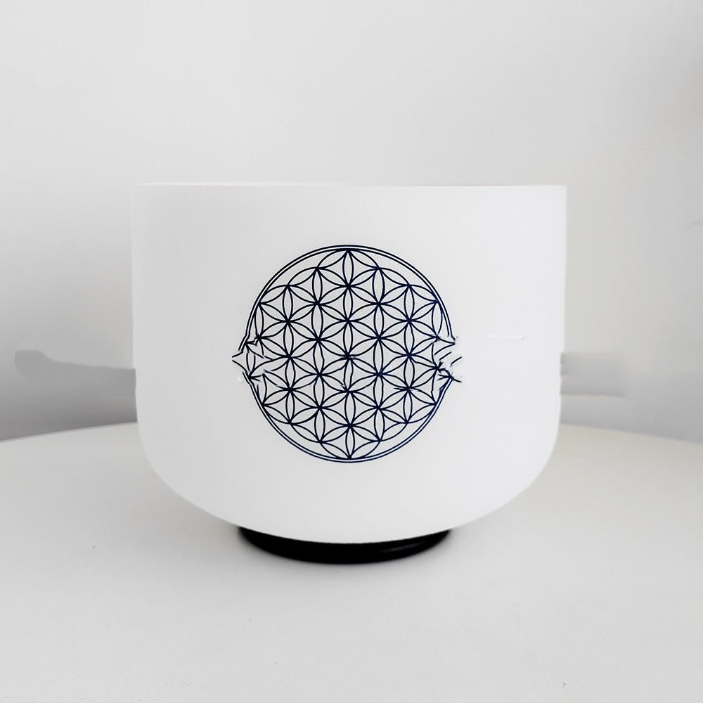528 Hz 8-inch C Major Decal Sound Healing Crystal Singing Bowl - IVOIRART.COM