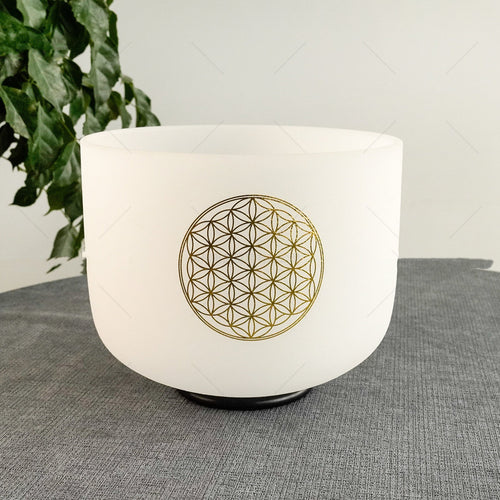528 Hz 8-inch C Major Decal Sound Healing Crystal Singing Bowl - IVOIRART.COM