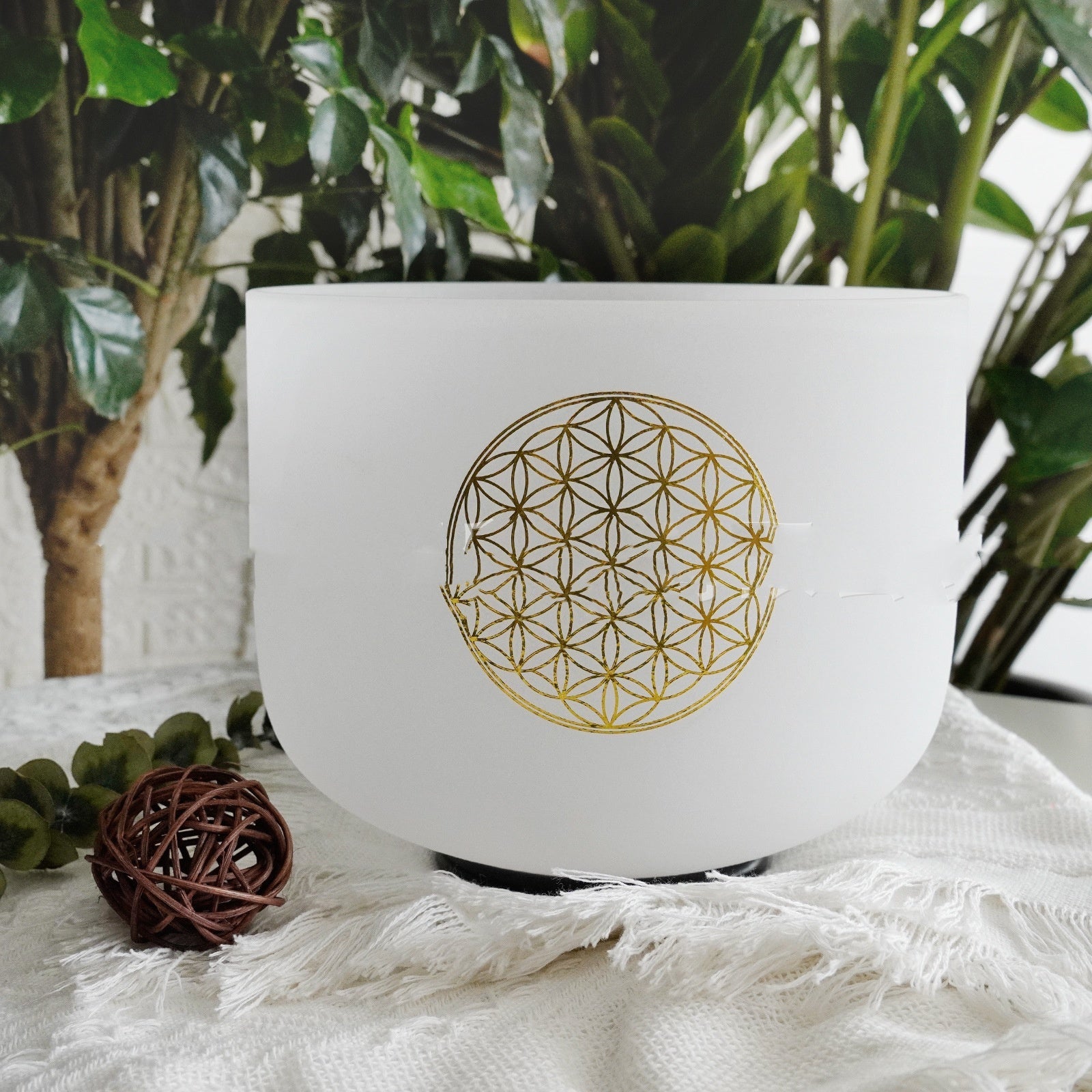 528 Hz 8-inch C Major Decal Sound Healing Crystal Singing Bowl - IVOIRART.COM
