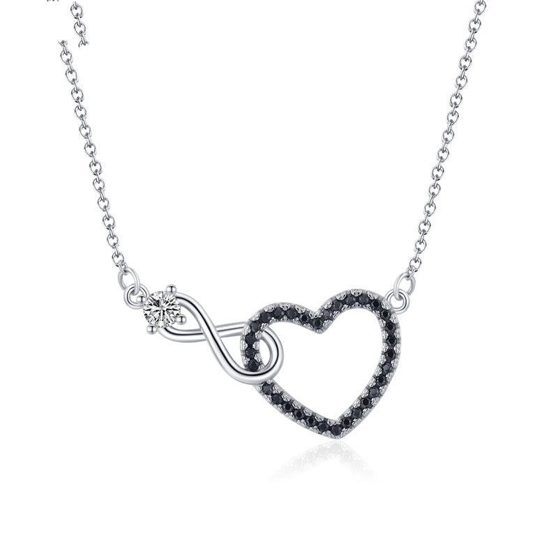 Collier Créatif en Zircon en Forme de Cœur Creux, Élégance et Amour