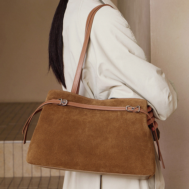 Sac Besace Rétro en Suédé Haute Capacité Polyvalent Style Totecrossbody