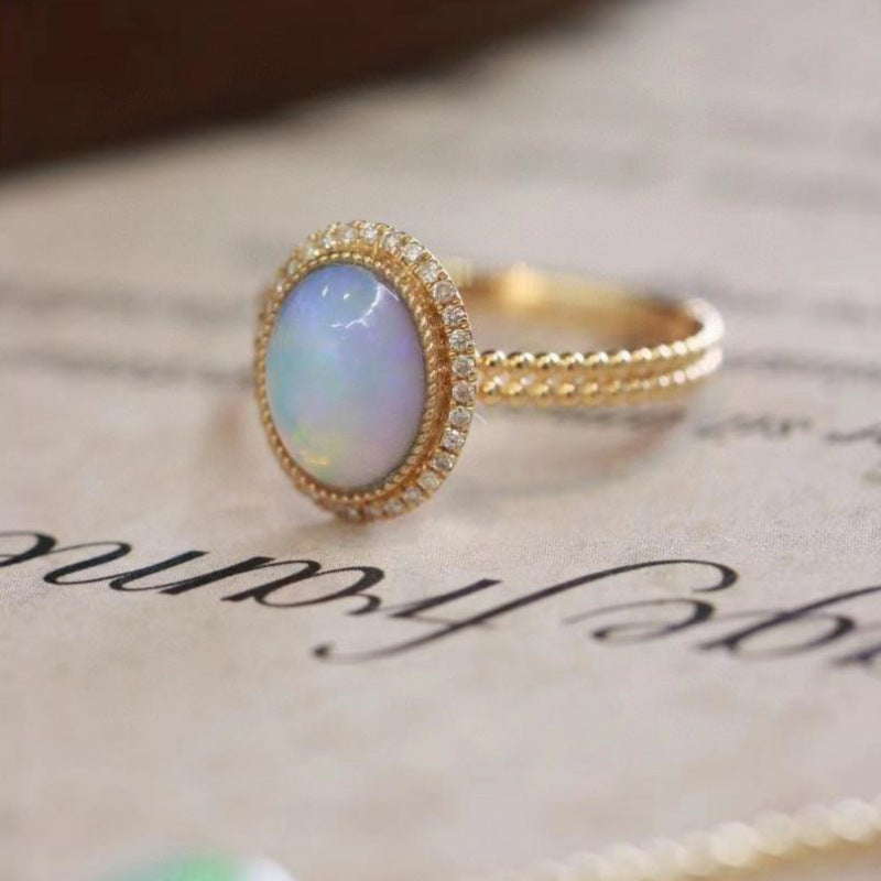 Bague élégante de haute qualité couleur bonbon, lumineuse et luxueuse