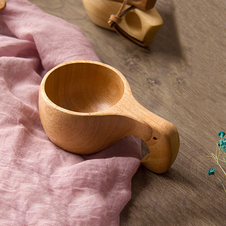 Tasse Créative en Bois de Caoutchouc Nordic