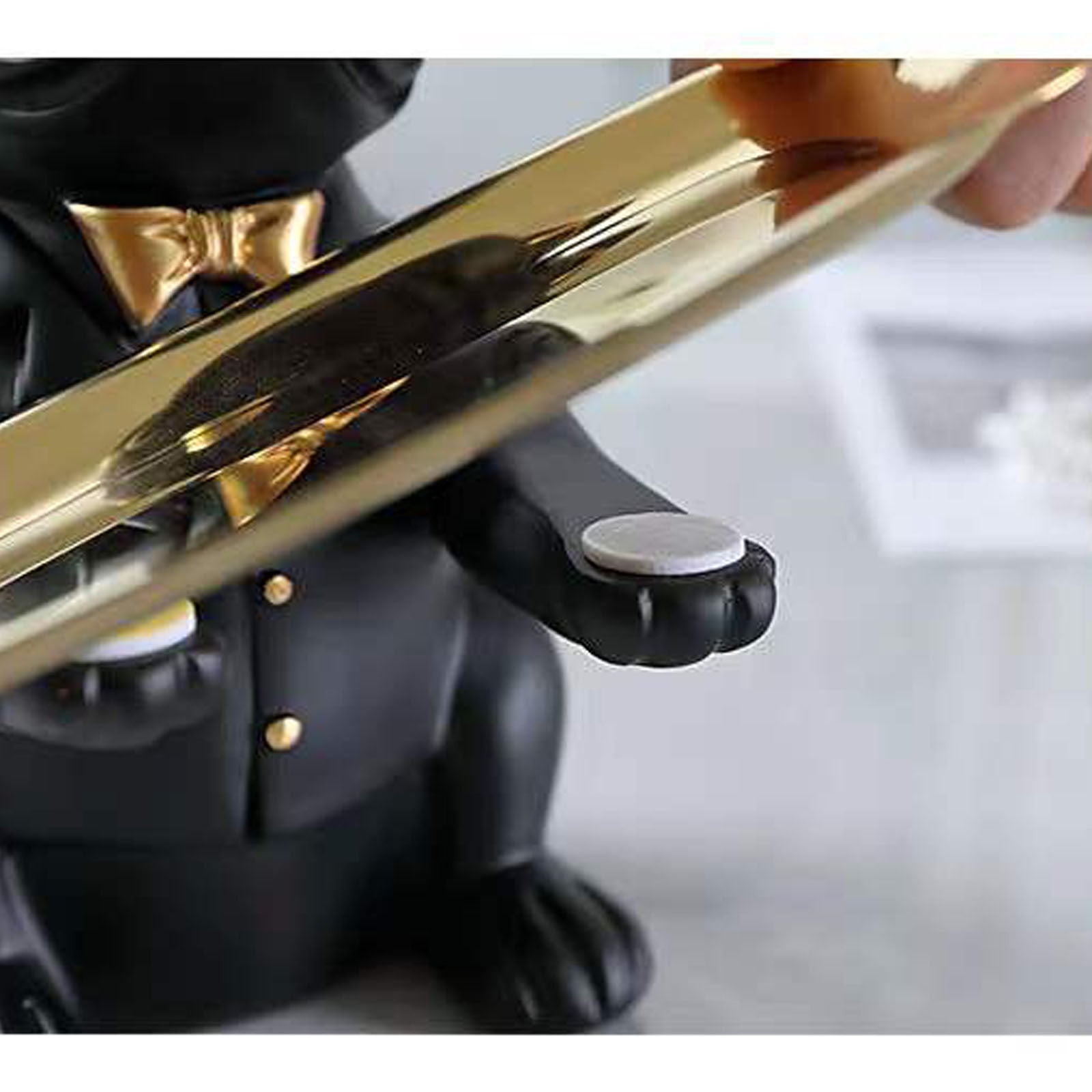 Statue de Bulldog Français Décoration Maison, Statue de Chien Mignonne Avec Plateau, Cadeau Accessoire Bulldog Français, Sculpture Décor Maison Noir ou Marron