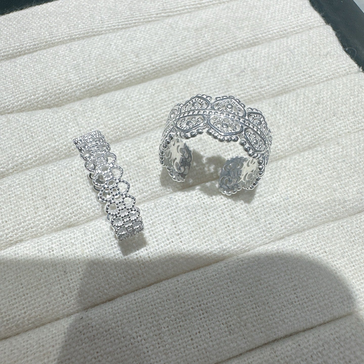 Bague Ouverte Sculptée Large Vintage en Argent Sterling 999, Style Élégant de Palais, Parfaite pour Quotidien, Rendez-vous et Cadeaux, Idéal pour la Saint-Valentin