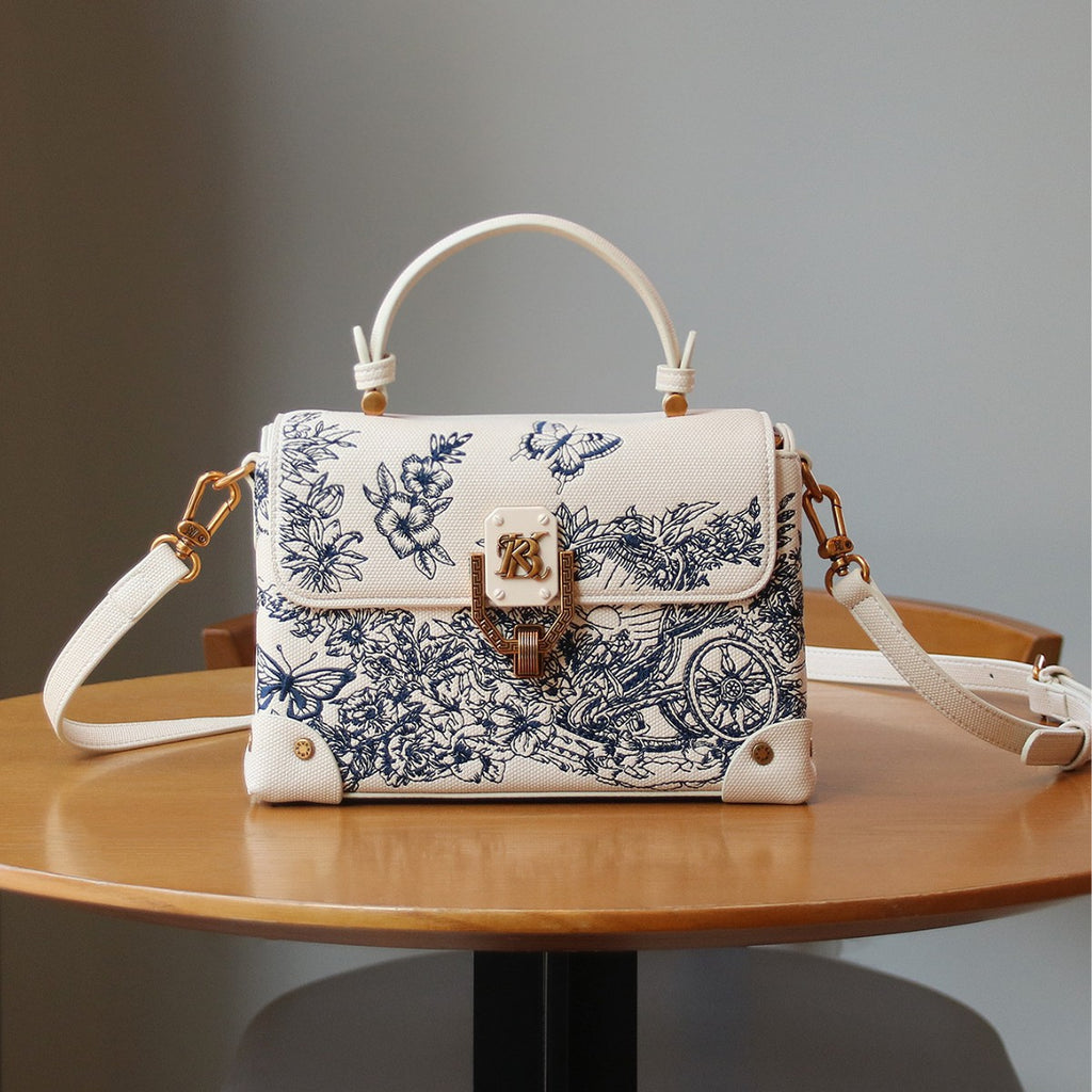 Sac fourre-tout léger de luxe orné de broderies complexes pour femme, à porter épaule ou en bandoulière