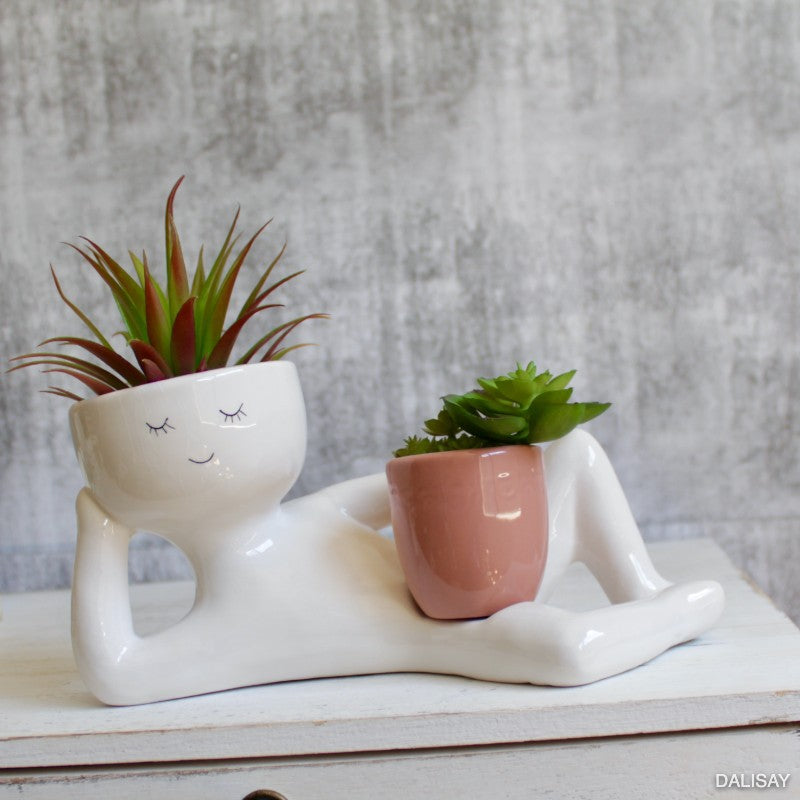 Succulent Pot de Fleurs Paresseux Petit Homme Décoration Maison Résine