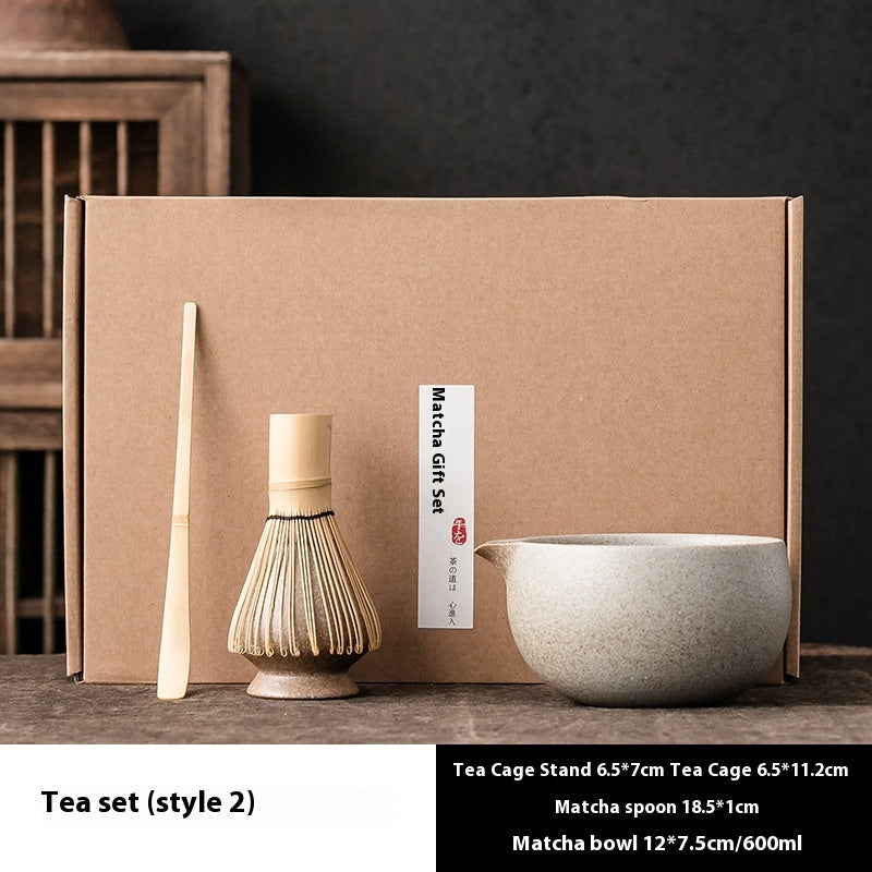 Bol Matcha — Ensemble de thé japonais pour matcha, Fouet à thé, Pinceau en bambou, Cent Benli Dynastie Song, Cérémonie du thé Zen