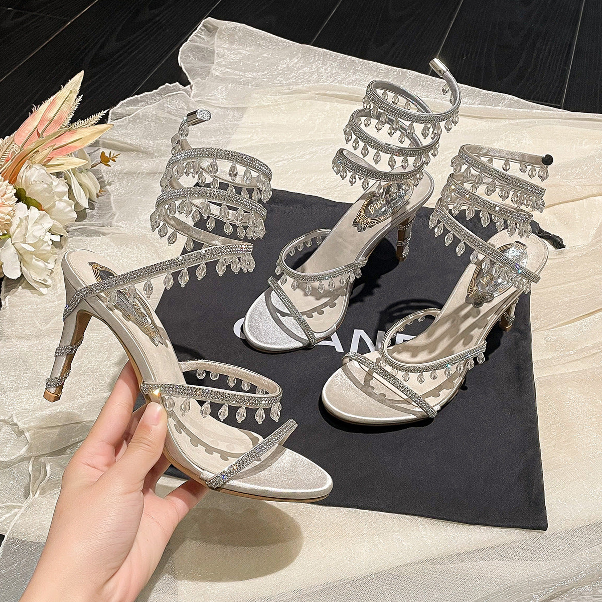 Nouvelles Sandales À Talons Hauts Pour Femmes Style Escarpin Stiletto Élégantes