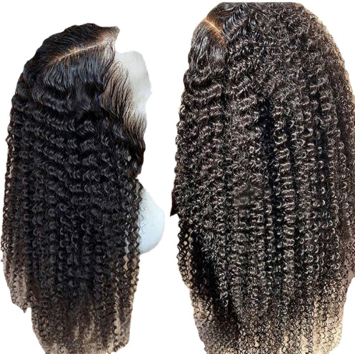 Perruques Frontales en Dentelle Bouclées Kinky Brésiliennes en Cheveux Naturels 8-24 pouces