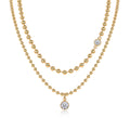 Collier à double rangée en argent sterling S925 avec moissanite 1ct D VVS1, perlé, plaqué or, 40 cm, 23,3 g, certifié GRA, coffret cadeau