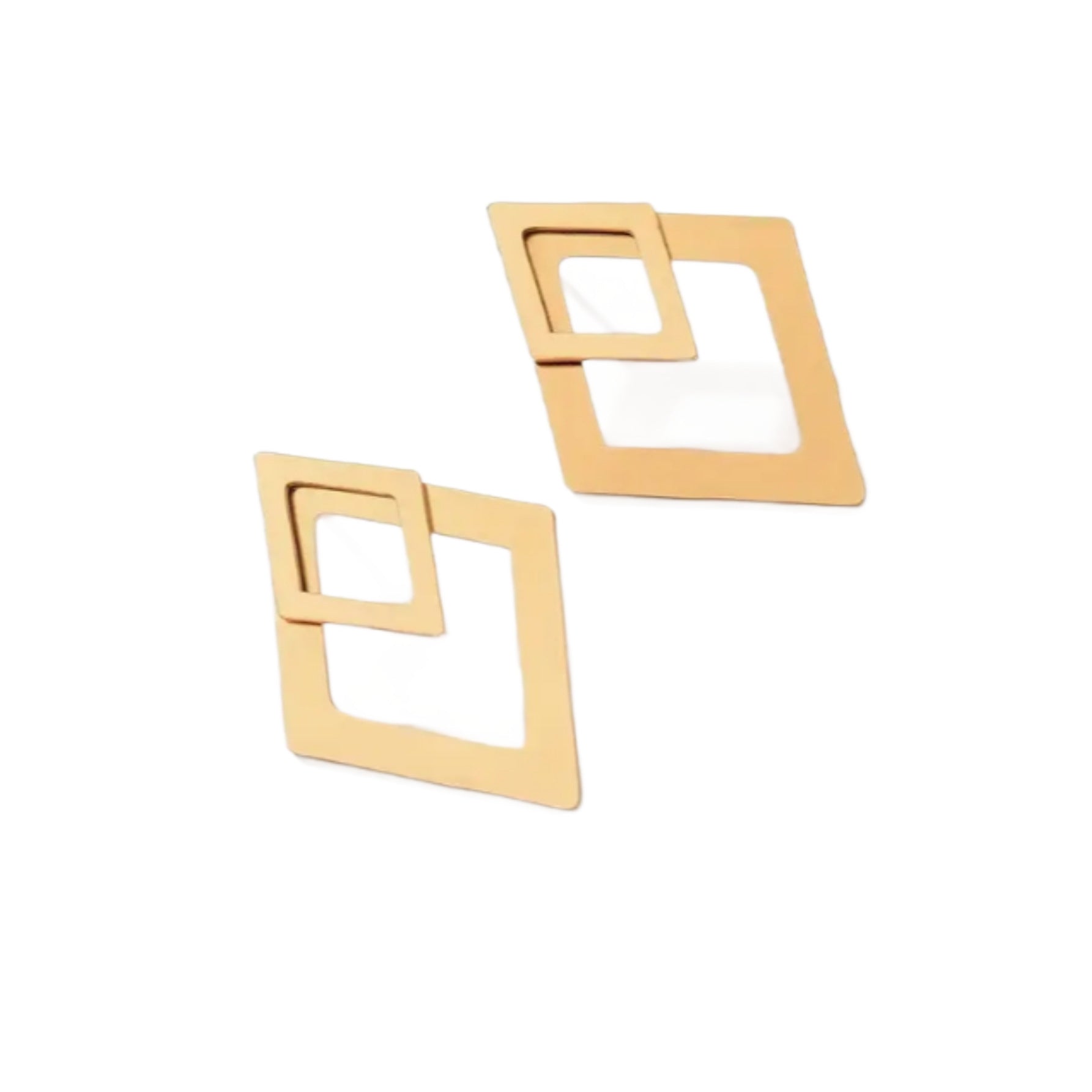 Boucles d’oreilles simples en forme de losange de style européen et américain pour femmes