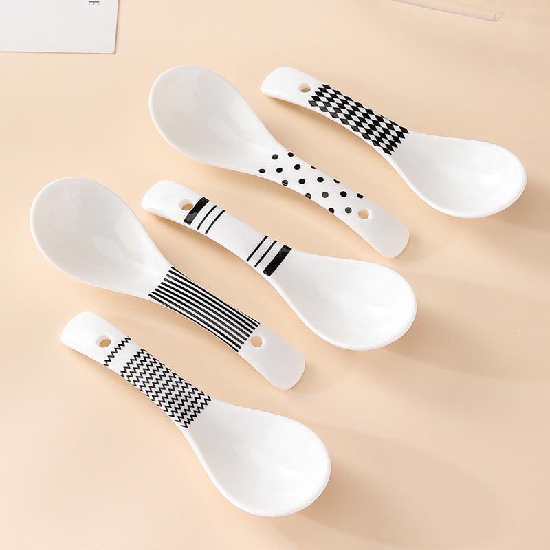 Cuillère Simple en Céramique Émaillée de Mode Maison