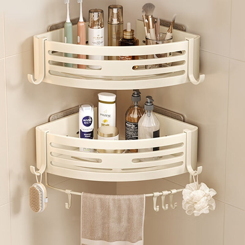 Étagère de Rangement d'Angle Surélevée Portable pour Salle de Bain en Aluminium
