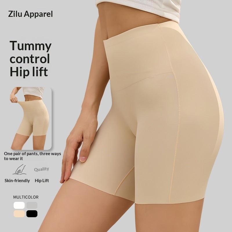 Shorts fuseau en soie glacée pour femmes à taille haute sans bords roulants