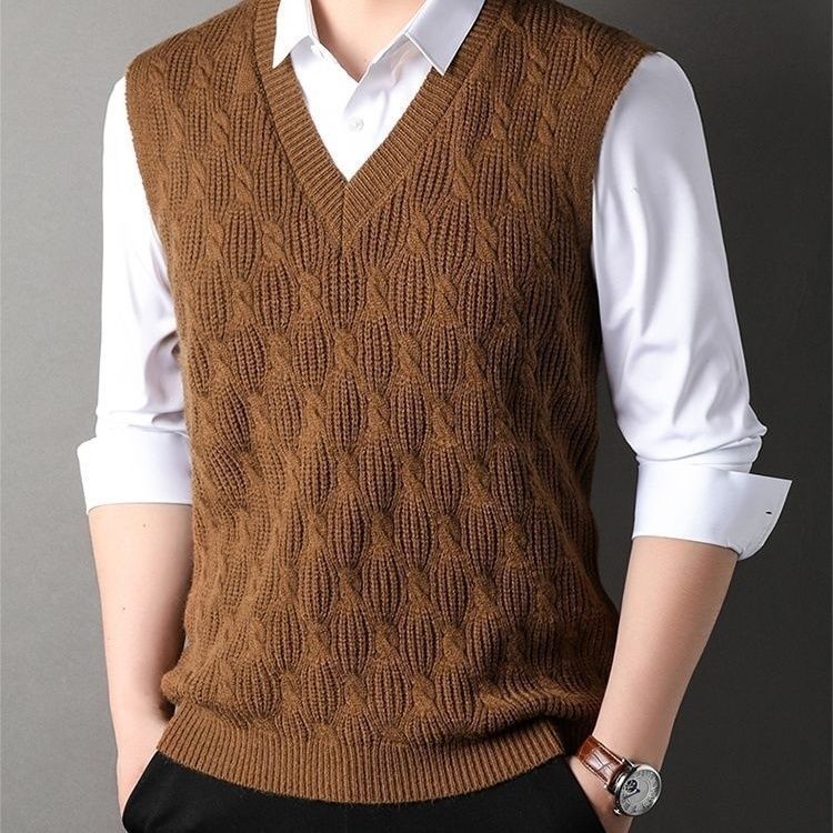 Gilet sans manches tricoté pour homme, confortable et adapté à toutes saisons