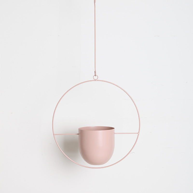 Pot de fleurs suspendu en fer style nordique simple créatif décoration de plante hydroponique luxe léger personnalisé orchidée suspendue